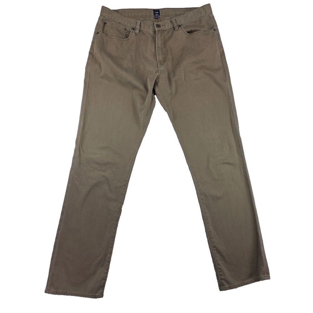 Gap 5-Pocket Pants Woven Fabric Easy Care Men's 36x34 Brown 100% Cotton